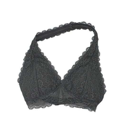 Gilly Hicks Gray Lace Halter Bralette XS Adjustable Back Closure - Picture 1 of 3